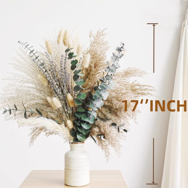 Green Pampas Grass Boho Bouquet – Exquisite Lavender and Eucalyptus Dried Flower Arrangements for Western Boho Decor – Rustic Flowers for Your Bohemian Home, Bedroom, and Wedding Table Décor - Image 2