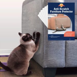Stelucca Amazing Shields Anti Cat Scratch Furniture Protector - 6 Pack 17” by 12” Couch Protector from Cat Claws w/Twist Pins - Strong, Clear, Easy-to-Apply Scratching Deterrent and Shield for Sofa