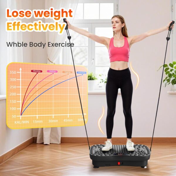 AXV Vibration Plate Fitness Platform Exercise Machine Vibrating Lymphatic Drainage Shaking Full Body Shaker Workout Vibrate Stand Shake Board Sport Gym for Weight Loss Fat Burner for Women Men - Image 3