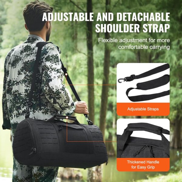 VEVOR 45L Tactical Traveling Pack, Military Pack with Shoe Compartment, Waterproof Tactical Traveling Pack for Men, Gym Workout Bag Gear Bag for Overnight, Basketball, Football, Fitness, Travel - Image 6