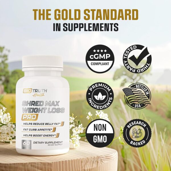 Shred MAX PRO Weight Loss Pills for Women & Fat Burner for Men | Supports GLP-1 Pathway Function - Appetite Suppressant, Carb Blocker | 3rd Party Tested Supplement - 60 Pills for Adults - Image 5