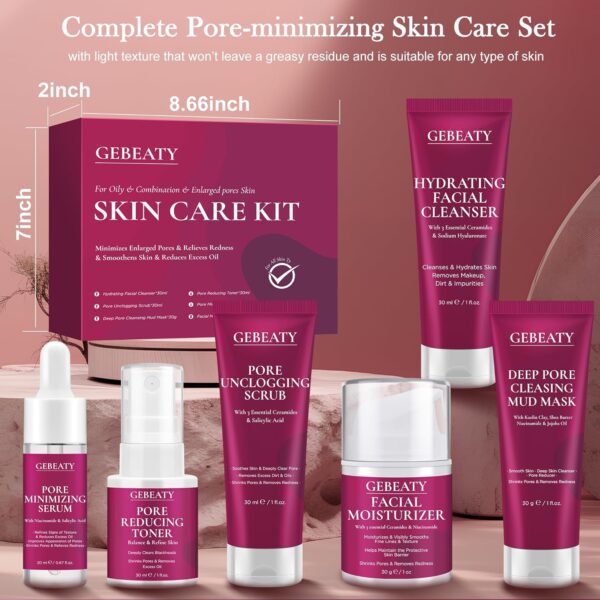 Skin Care Set Kit,Professional Pore Minimizer Soothe, Hydrate, Oil Control, Deep Cleanse Women Teen Girls Skincare Facial Skin Care Products,Travel Facial Skin Care Routine Kit Women Beauty Gift Set - Image 8