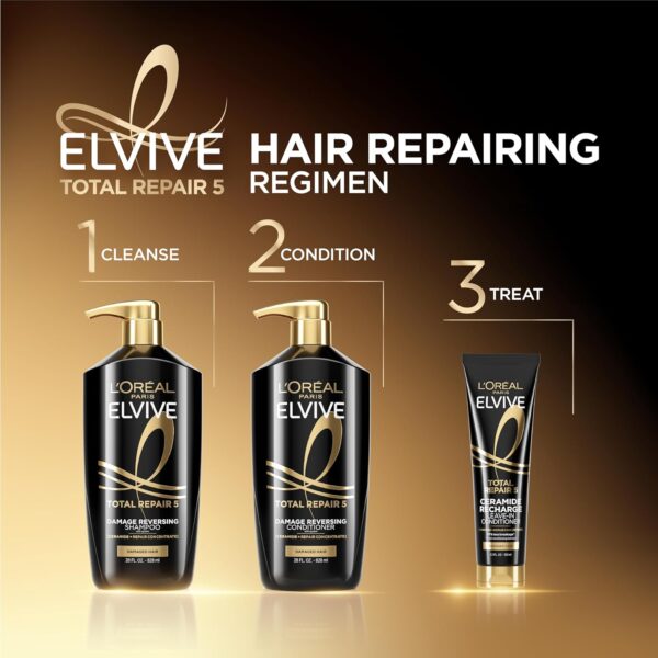 L'Oreal Paris Elvive Total Repair 5 Repairing Shampoo and Conditioner for Damaged Hair, 28 Ounce (Set of 2) - Image 9
