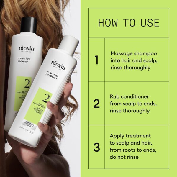 Nioxin Scalp + Hair Thickening System Kits | For Natural, Colored, & Damaged Hair with Light to Progressed Thinning | Strengthen & Boost Hair Density with Niacinamide & Biotin | 1 Month Supply - Image 7