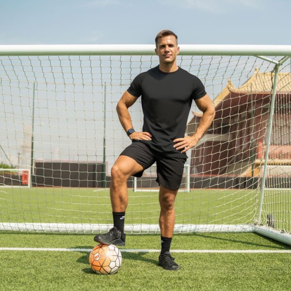 JULY'S SONG Men Compression Workout Set 5 PCS Dry Quick Shirt Pants Shorts Tights Jacket Clothes for Gym - Image 6