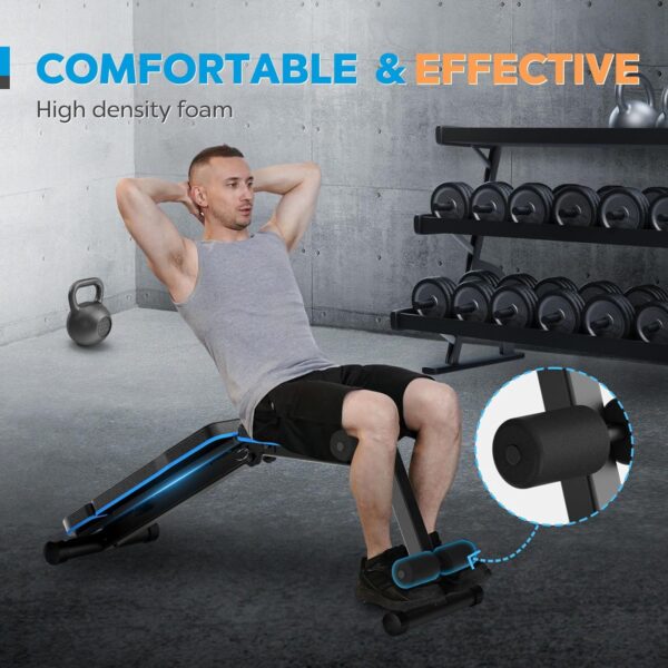 Weight Benches, Adjustable Workout Bench with 7 Adjustable Backrests, 500 LBS Capacity Foldable Bench Press for Home Gym, Incline Decline Flat Exercise bench for Strength Training with Extended Headrest - Image 6