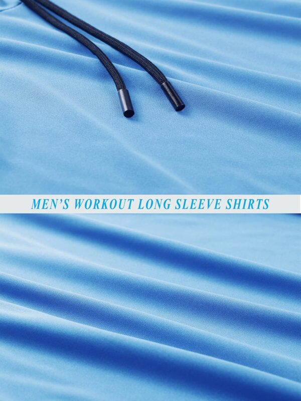 CADMUS Men's Workout Long Sleeve Fishing Shirts UPF 50+ Sun Protection Dry Fit Hoodies - Image 3