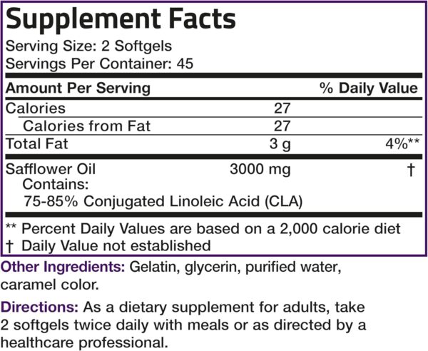 Bronson CLA 3000 Extra High Potency Supports Healthy Weight Management Lean Muscle Mass Non-Stimulating Conjugated Linoleic Acid, 90 Softgels - Image 8