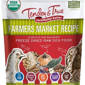 Tender & True Pet Nutrition Farmers Market Recipe Freeze Dry Raw Dog Food, 1 lb.