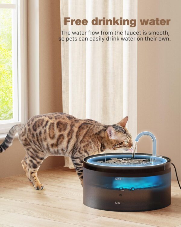 Cat Water Fountain: 108oz/3.2L Cat Fountain Super Silent Pet Drinking Dispenser - Water Fountains for Kitty Indoor - Quiet Pump and Faucet Design - Suitable for Cats and Dogs - BEMOONY - Image 7