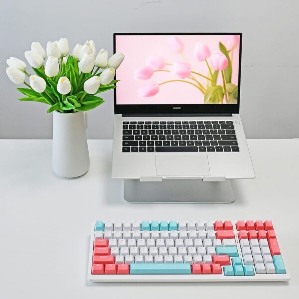 Mandy's Artificial Tulips 20 Stems White PU Faux Flowers for Wedding Home Decor 13.5 Inch - Image 8