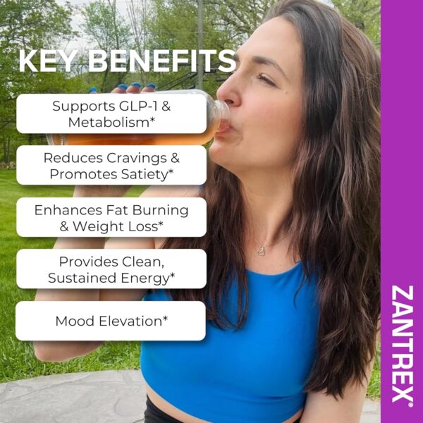 Zantrex SkinnyStix Energy Powder – Lose Weight, GLP-1, Appetite Suppressant, Boost Mood – 10 Calories – Yerba Mate, Coffee Bean – 30 Stix, Berry - Image 3