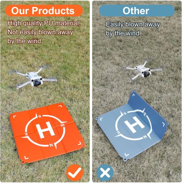 JISONCASE Drone Landing Pad, Universal Portable Double-Sided Waterproof Fast-fold Helipad, Landing Pad Weighted for DJI Neo/Mini 4k/Mini 4 Pro/Mini 3/Air 3S/Avata 2/Mavic 3 Pro Drones etc (20 inch) - Image 4