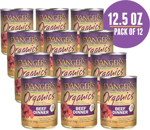 Evanger's Organics Beef Dinner for Dogs - 12, 12.5 oz Cans - Image 2
