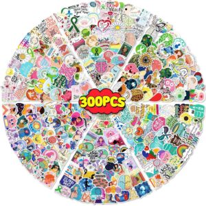 300PCS Mental Health Stickers Gifts for Teens Adults, Mental Health Matters Awareness Items Waterproof Vinyl Water Bottle Sticker for Laptops Helmet Doctor Reward Stickers Therapy Office Decor
