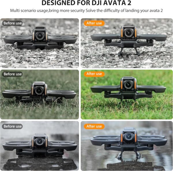 STARTRC Landing Gear for DJI AVATA 2 Drone Accessories,Foldable Extended Landing Legs Kit for DJI AVATA 2 Drone Protector - Image 2