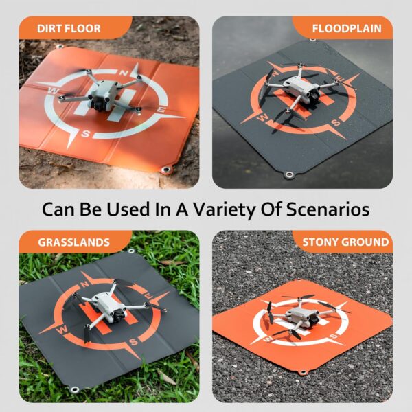 Drone Landing Pad Foldable (2x3 Fast-Fold),(22in/55cm) Double-Sided Waterproof Helipad for DJI Flip/Mini 4 Pro/AIR 3S/Neo/Mini 4k/Mini 3/Mini 2 se/Avata 2/Mavic Drone Accessories - Image 2