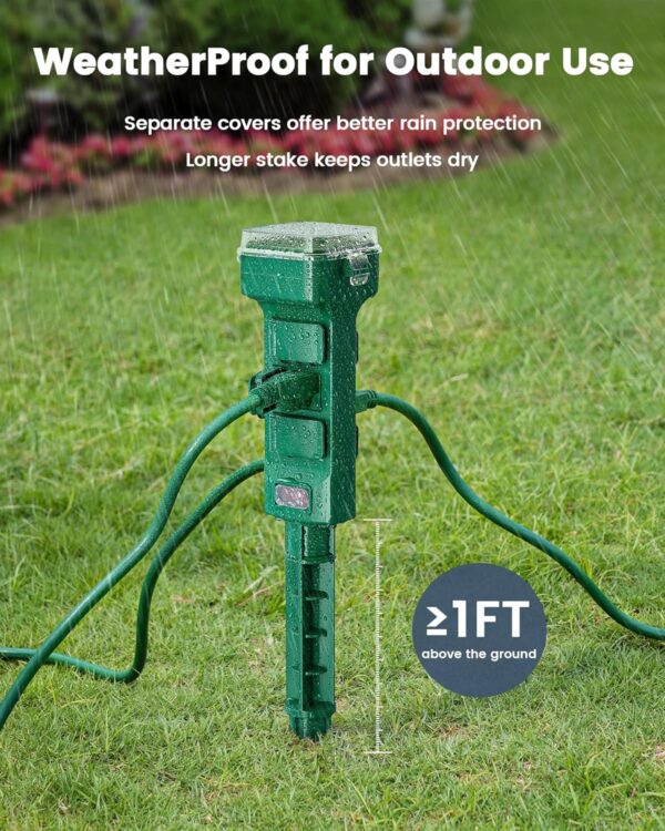 SURAIELEC Outdoor Smart Plug, WiFi Power Stake Light Timer with 6 Outlet, 6FT Extension Cord, Electrical Weatherproof for Patio Lights, Christmas Decorations, Compatible with Alexa/Google Assistant - Image 5