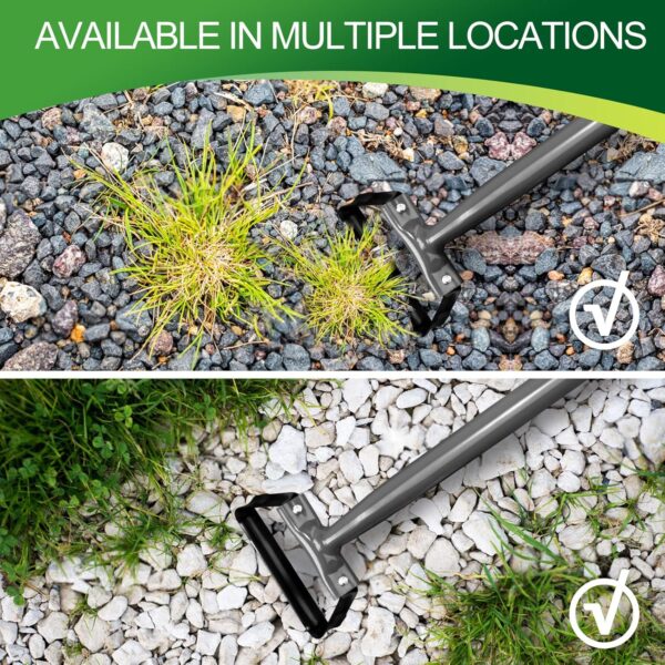 Walensee Mini Action Hoe for Weeding Stirrup Hoe Tools for Garden Hula-Ho with 14- Inch Scuffle Loop Hoe Gardening Weeder Cultivator, Sharp Durable Metal Handle Weeding Rake with Cushioned Grip, Grey - Image 4