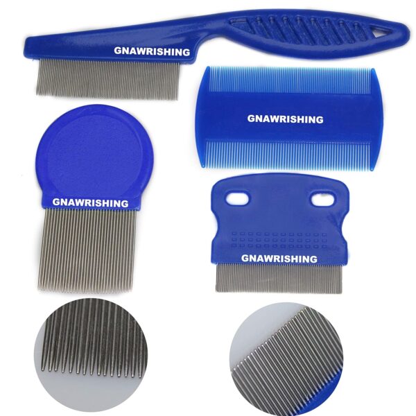 Flea Comb 4Pcs with High Strength Teeth Pet Tear Stain Remover Combs, Pet Dog Cat Grooming Comb Set Effective Float Hair Remover - Image 6