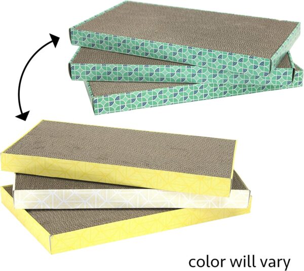 Kitty City XL Wide Corrugate Cat Scratchers 3 Pieces, Cat Scratching, Cat Scratch Pad, Door Clips, Furniture Protectors from Cat Scratching - Image 2