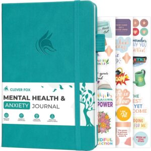 Clever Fox Mental Health & Anxiety Journal – Guided CBT Journal with Prompts for Self Help & Stress Relief – Mood & Emotion Tracker (Turquoise)