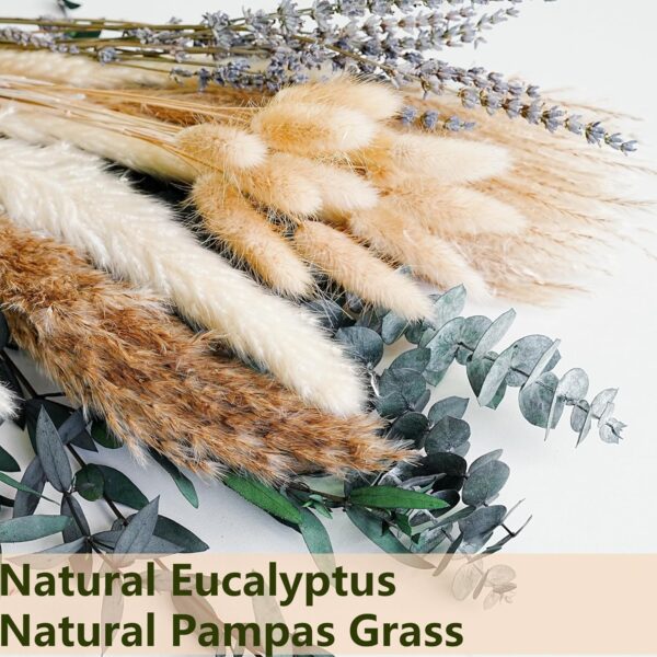 Green Pampas Grass Boho Bouquet – Exquisite Lavender and Eucalyptus Dried Flower Arrangements for Western Boho Decor – Rustic Flowers for Your Bohemian Home, Bedroom, and Wedding Table Décor - Image 4