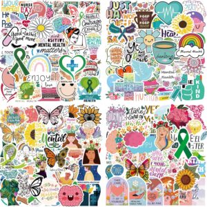 200PCS Mental Health Stickers Gifts for Teens Adults, Mental Health Matters Awareness Items Waterproof Vinyl Decals for Laptops Water Bottles Helmet Doctor Reward Stickers Therapist Office Decor