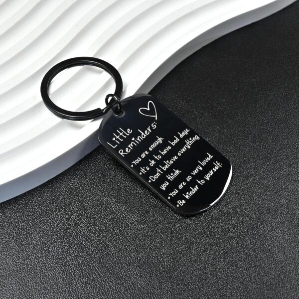 OUMILAN Little Reminders Keychain Inspiration Gifts for Women Men Affirmation Uplifting Mental Health You Are Enough Keyring - Image 3