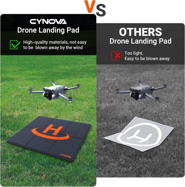 CYNOVA Drone Landing Pad Weighted for DJI Mini 3 Pro, Universal Waterproof Portable Landing Mat for DJI Flip/DJI MINI 4K / DJI MINI4 Pro/Mavic 3 / Air 2S / FPV Avata/Drone Accessories(50cm/20inch) - Image 4