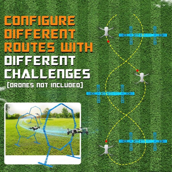 Drone Obstacle Course, Includes 3 Pack Easy to Build Obstacle Hoop, FPV Racing Drone Loop Gate, Suitable Competition RC FPV Racing of Drones or Model Aircraft Games for Age 6-12 Kids or Adults - Image 3