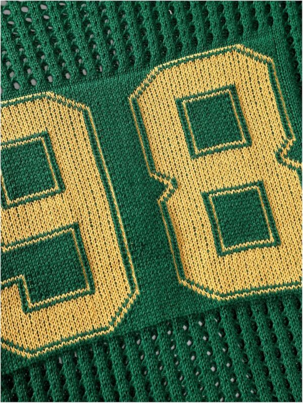 Women's Y2K Jersey Shirts Oversized Number Crochet Hollow Out Jersey Tee Sweater Crew Neck Short Sleeve Knit T Shirts - Image 5