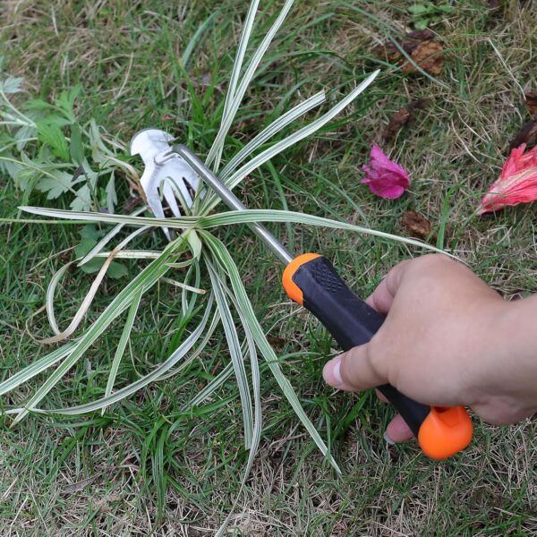 Weed Puller Tool,Portable Garden Weeder Tool,2024 New Manganese Steel Weeding Tools,For Hand Weeder Puller for Vegetable Gardening Backyard Farm Planting & Uprooting Weeding Tool (Rubber Handle) - Image 5
