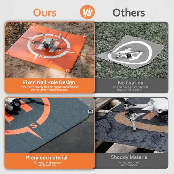 Drone Landing Pad Foldable (2x3 Fast-Fold),(22in/55cm) Double-Sided Waterproof Helipad for DJI Flip/Mini 4 Pro/AIR 3S/Neo/Mini 4k/Mini 3/Mini 2 se/Avata 2/Mavic Drone Accessories - Image 4