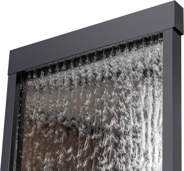 Alpine Corporation Mirror Waterfall Fountain with Stones and Lights - Zen Indoor/Outdoor Decor for Office, Living Room, Patio, Entryway - 72 Inches - Image 12