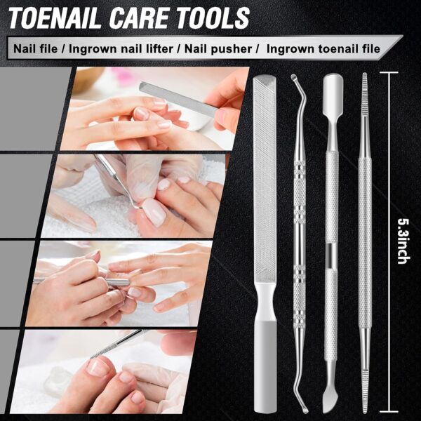 Toenail Clippers for Seniors Thick Toenails, Aucurwen Heavy Duty Toe Nail Clippers Adult Thick Nails Long Handle, Large Toenail Clippers for Thick Nails 7Pcs - Image 6
