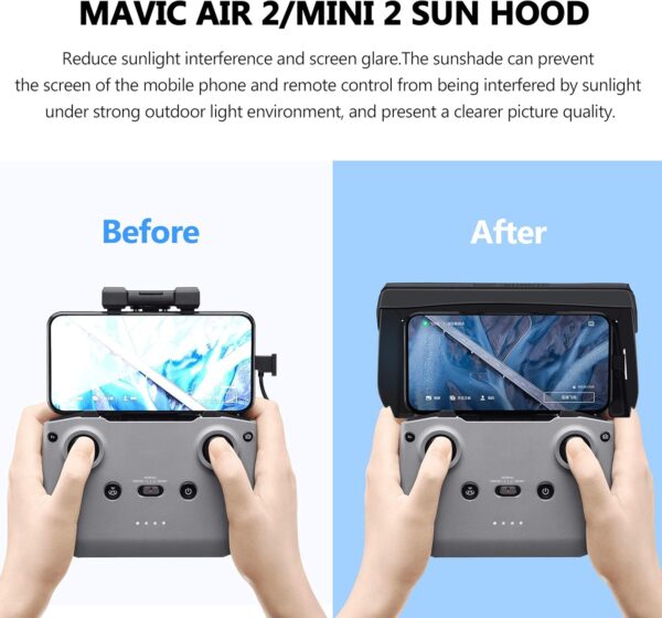 STARTRC Sun Hood Sunshade for DJI Neo/Mini 4k/Air 3S/Mini 2 SE/Mini 3/Mini 3 Pro/Mini 2/ Air 3/Mavic 3 Classic Controller Accessories for 4.4-7.1inch Smartphone Screen - Image 5