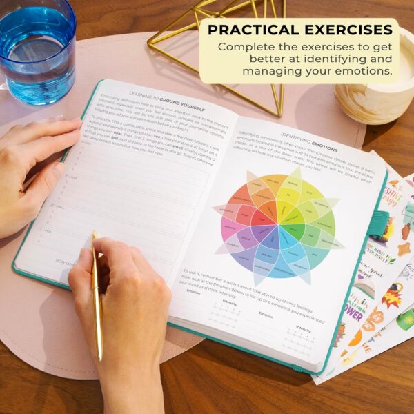 Clever Fox Mental Health & Anxiety Journal – Guided CBT Journal with Prompts for Self Help & Stress Relief – Mood & Emotion Tracker (Turquoise) - Image 5