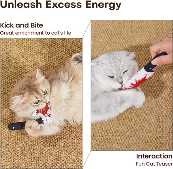 Potaroma 4Pcs Cat Toys, Horror Knife-Shaped Kitten Catnip Crinkly Sound Toys, Indoor Exercise for All Cat Breeds 6.5 Inches - Image 5