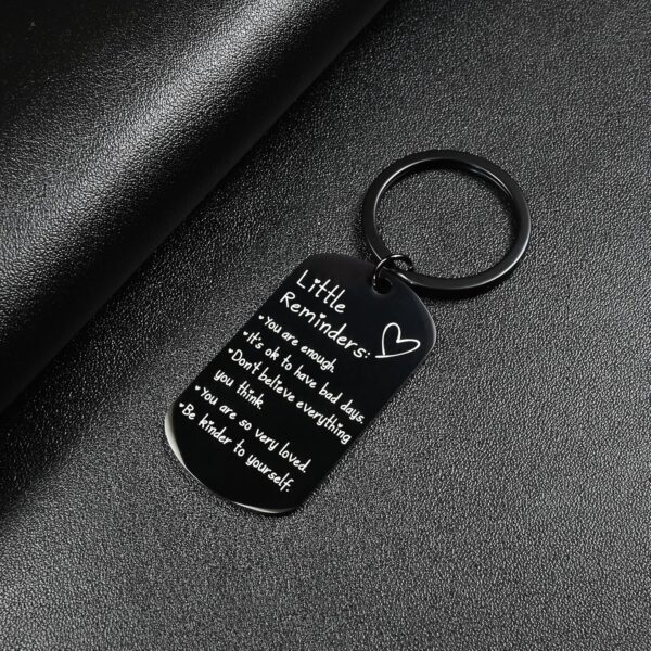 OUMILAN Little Reminders Keychain Inspiration Gifts for Women Men Affirmation Uplifting Mental Health You Are Enough Keyring - Image 2