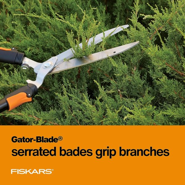 Fiskars Power-Lever Hedge Shears - 25"-33" Extendable Handle - Plant Cutting Scissors - Yard and Garden Tools - Orange/Black - Image 5