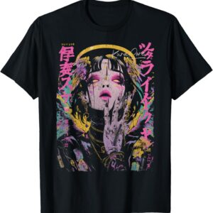 Japanese Streetwear Cyberpunk Angel Y2K Techwear Manga Anime T-Shirt